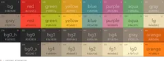 A screenshot of the Gruvbox color palette