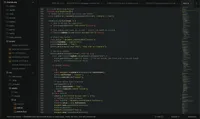 Screenshot of the JavaScript file (main.js) open in a code editor, showing a function called initCopyButtons that adds 'Copy' buttons to code blocks on a webpage. The file is part of the brennan.day 11ty project, visible in the left-hand file tree. The code targets pre and code elements, creates button elements with clipboard functionality, and includes a fallback for older browsers using execCommand. The status bar shows the file was last committed by Brennan Kenneth Brown.